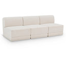  Manufacturer Color_Cream -- Ollie 90" Cream Boucle Fabric Upholstered 3 pc Armless Modular Sofa IMAGE 1