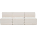  Manufacturer Color_Cream -- Ollie 90" Cream Boucle Fabric Upholstered 3 pc Armless Modular Sofa IMAGE 4
