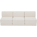  Manufacturer Color_Cream -- Ollie 90" Cream Boucle Fabric Upholstered 3 pc Armless Modular Sofa IMAGE 5