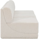  Manufacturer Color_Cream -- Ollie 90" Cream Boucle Fabric Upholstered 3 pc Armless Modular Sofa IMAGE 6