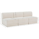  Manufacturer Color_Cream -- Ollie 90" Cream Boucle Fabric Upholstered 3 pc Armless Modular Sofa IMAGE 8