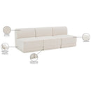  Manufacturer Color_Cream -- Ollie 90" Cream Boucle Fabric Upholstered 3 pc Armless Modular Sofa IMAGE 9