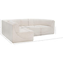  Manufacturer Color_Cream -- Ollie 98" Cream Boucle Fabric Upholstered 4 pc Modular Sectional IMAGE 14