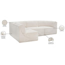  Manufacturer Color_Cream -- Ollie 98" Cream Boucle Fabric Upholstered 4 pc Modular Sectional IMAGE 15
