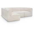  Manufacturer Color_Cream -- Ollie 98" Cream Boucle Fabric Upholstered 4 pc Modular Sectional IMAGE 1