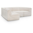 Meridian Ollie Cream Boucle Fabric Modular Sectional IMAGE 1