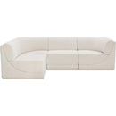  Manufacturer Color_Cream -- Ollie 98" Cream Boucle Fabric Upholstered 4 pc Modular Sectional IMAGE 4
