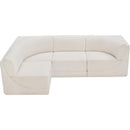 Manufacturer Color_Cream -- Ollie 98" Cream Boucle Fabric Upholstered 4 pc Modular Sectional IMAGE 5