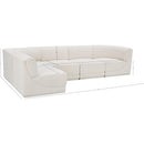  Manufacturer Color_Cream -- Ollie 128" Cream Boucle Fabric Upholstered 5 pc Modular Sectional IMAGE 15