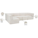  Manufacturer Color_Cream -- Ollie 128" Cream Boucle Fabric Upholstered 5 pc Modular Sectional IMAGE 16