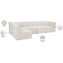 Meridian Ollie Cream Boucle Fabric Modular Sectional IMAGE 16