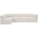 Meridian Ollie Cream Boucle Fabric Modular Sectional IMAGE 5