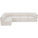  Manufacturer Color_Cream -- Ollie 128" Cream Boucle Fabric Upholstered 5 pc Modular Sectional IMAGE 6