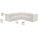  Manufacturer Color_Cream -- Ollie 98" Cream Boucle Fabric Upholstered 5 pc Modular Sectional IMAGE 14