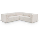  Manufacturer Color_Cream -- Ollie 98" Cream Boucle Fabric Upholstered 5 pc Modular Sectional IMAGE 1