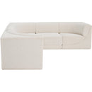  Manufacturer Color_Cream -- Ollie 98" Cream Boucle Fabric Upholstered 5 pc Modular Sectional IMAGE 6