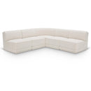  Manufacturer Color_Cream -- Ollie 94" Cream Boucle Fabric Upholstered 5 pc Modular Sectional IMAGE 1