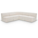 Meridian Ollie Cream Boucle Fabric Modular Sectional IMAGE 1