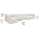  Manufacturer Color_Cream -- Ollie 158" Cream Boucle Fabric Upholstered 6 pc Modular Sectional IMAGE 16