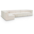  Manufacturer Color_Cream -- Ollie 158" Cream Boucle Fabric Upholstered 6 pc Modular Sectional IMAGE 1