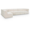 Meridian Ollie Cream Boucle Fabric Modular Sectional IMAGE 1