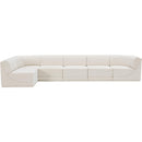  Manufacturer Color_Cream -- Ollie 158" Cream Boucle Fabric Upholstered 6 pc Modular Sectional IMAGE 5