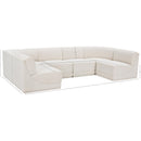  Manufacturer Color_Cream -- Ollie 128" Cream Boucle Fabric Upholstered 6 pc Modular Sectional IMAGE 12