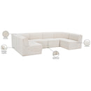  Manufacturer Color_Cream -- Ollie 128" Cream Boucle Fabric Upholstered 6 pc Modular Sectional IMAGE 13