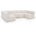  Manufacturer Color_Cream -- Ollie 128" Cream Boucle Fabric Upholstered 6 pc Modular Sectional IMAGE 1