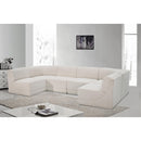  Manufacturer Color_Cream -- Ollie 128" Cream Boucle Fabric Upholstered 6 pc Modular Sectional IMAGE 2