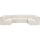  Manufacturer Color_Cream -- Ollie 128" Cream Boucle Fabric Upholstered 6 pc Modular Sectional IMAGE 4