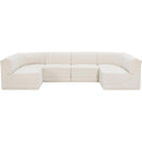 Meridian Ollie Cream Boucle Fabric Modular Sectional IMAGE 4