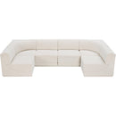  Manufacturer Color_Cream -- Ollie 128" Cream Boucle Fabric Upholstered 6 pc Modular Sectional IMAGE 5