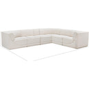  Manufacturer Color_Cream -- Ollie 128" Cream Boucle Fabric Upholstered 6 pc Modular Sectional IMAGE 12