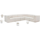  Manufacturer Color_Cream -- Ollie 128" Cream Boucle Fabric Upholstered 6 pc Modular Sectional IMAGE 13