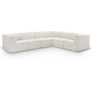  Manufacturer Color_Cream -- Ollie 128" Cream Boucle Fabric Upholstered 6 pc Modular Sectional IMAGE 1