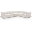 Meridian Ollie Cream Boucle Fabric Modular Sectional IMAGE 1