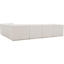  Manufacturer Color_Cream -- Ollie 128" Cream Boucle Fabric Upholstered 6 pc Modular Sectional IMAGE 3