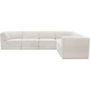  Manufacturer Color_Cream -- Ollie 128" Cream Boucle Fabric Upholstered 6 pc Modular Sectional IMAGE 4