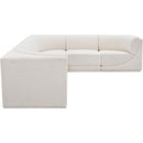 Manufacturer Color_Cream -- Ollie 128" Cream Boucle Fabric Upholstered 6 pc Modular Sectional IMAGE 6