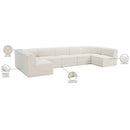  Manufacturer Color_Cream -- Ollie 158" Cream Boucle Fabric Upholstered 7 pc Modular Sectional IMAGE 14
