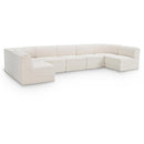 Meridian Ollie Cream Boucle Fabric Modular Sectional IMAGE 1