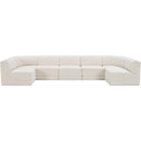 Meridian Ollie Cream Boucle Fabric Modular Sectional IMAGE 5