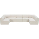 Meridian Ollie Cream Boucle Fabric Modular Sectional IMAGE 6