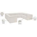  Manufacturer Color_Cream -- Ollie 128" Cream Boucle Fabric Upholstered 8 pc Modular Sectional IMAGE 15