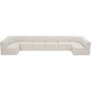 Meridian Ollie Cream Boucle Fabric Modular Sectional IMAGE 5