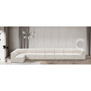 Meridian Ollie Cream Boucle Fabric Modular Sectional IMAGE 2