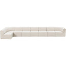  Manufacturer Color_Cream -- Ollie 218" Cream Boucle Fabric Upholstered 8 pc Modular Sectional IMAGE 5