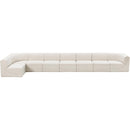 Meridian Ollie Cream Boucle Fabric Modular Sectional IMAGE 5