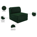  Manufacturer Color_Green -- Ollie Green Boucle Fabric Upholstered Modular Armless Chair IMAGE 9